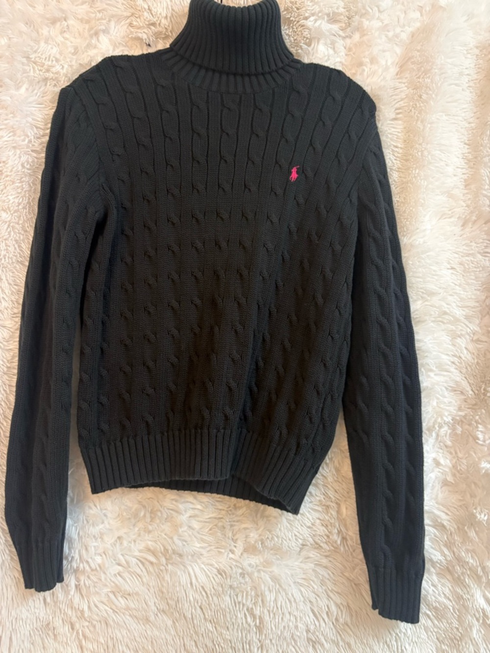 Ralph Lauren Black Knit Garment Care Tag
